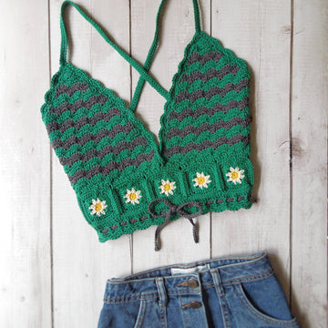 Crochet Floral Bralette - UK terms