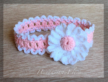 Crochet Headband "White Daisy"