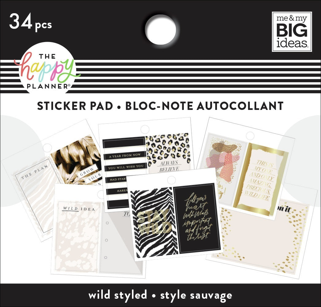 The Happy Planner Tiny Sticker Pad - Wild Styled, 34/Pkg
