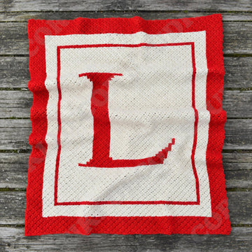 Letter L Blanket C2C CROCHET PATTERN | Alphabet Throw