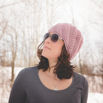 Spiral Herringbone Beanie