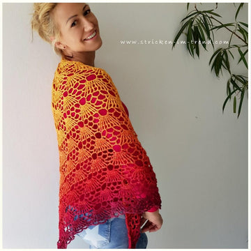 Crochet Pattern Triangle Shawl BioTronik #3 | Textured Crochet Shawl | Modern Geometric Wrap PDF