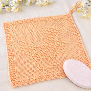 Knitted Chicken Washcloth