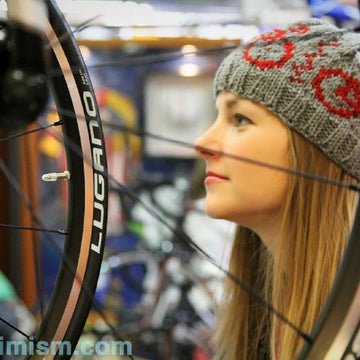 Bicycle Patterned Knit Hat
