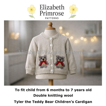 Tyler the Teddy Bear Children's Cardigan P184