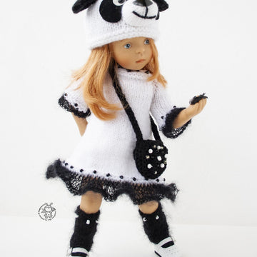 Panda outfit for 13" doll