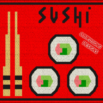 Sushi Vibes Overlay Mosaic Square