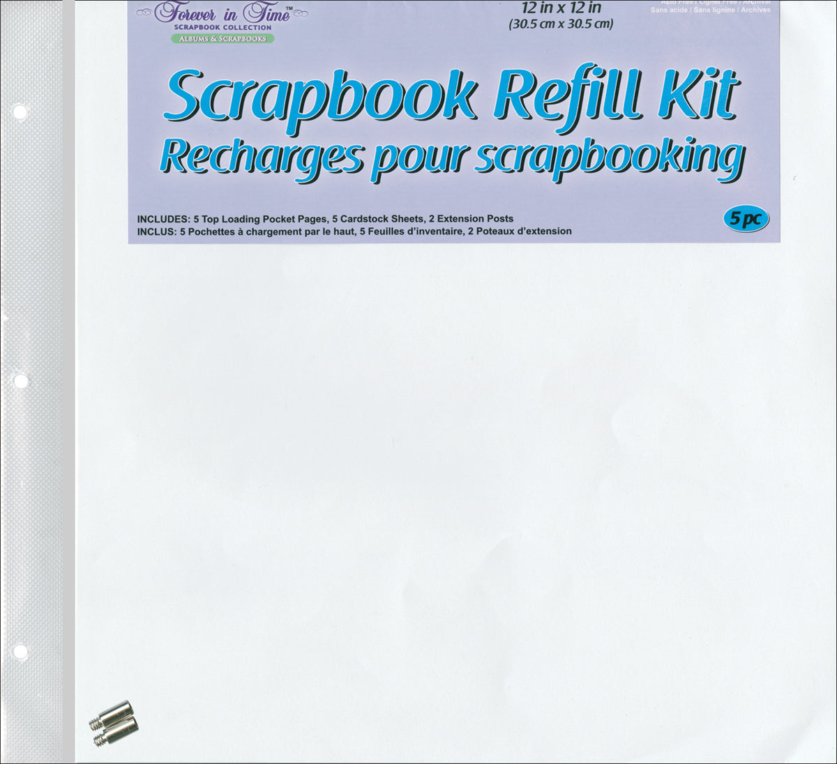 MultiCraft Imports Post Bound Album Refills 12"X12" 5/Pkg - 208816