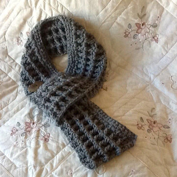London Grey Mist Crocheted Scarf