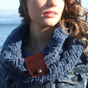 "Leather Cuffed Infinity Scarf & Boot Cuffs"