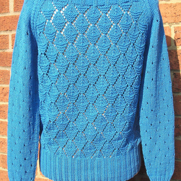 Lacy Sweater with Rib Yoke