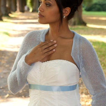 Shrug knitted with mohair