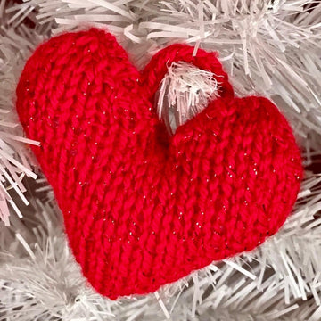 Red Heart Decoration in King Cole Glitz DK