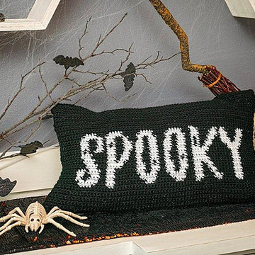 Spooky Crochet Pillow Cover