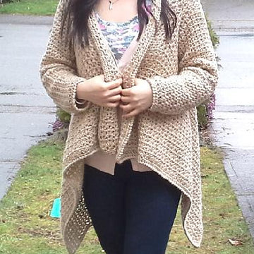 V-Stitch Seamless Drape Front Cardigan
