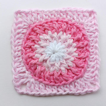 Pretty in pink textured granny square