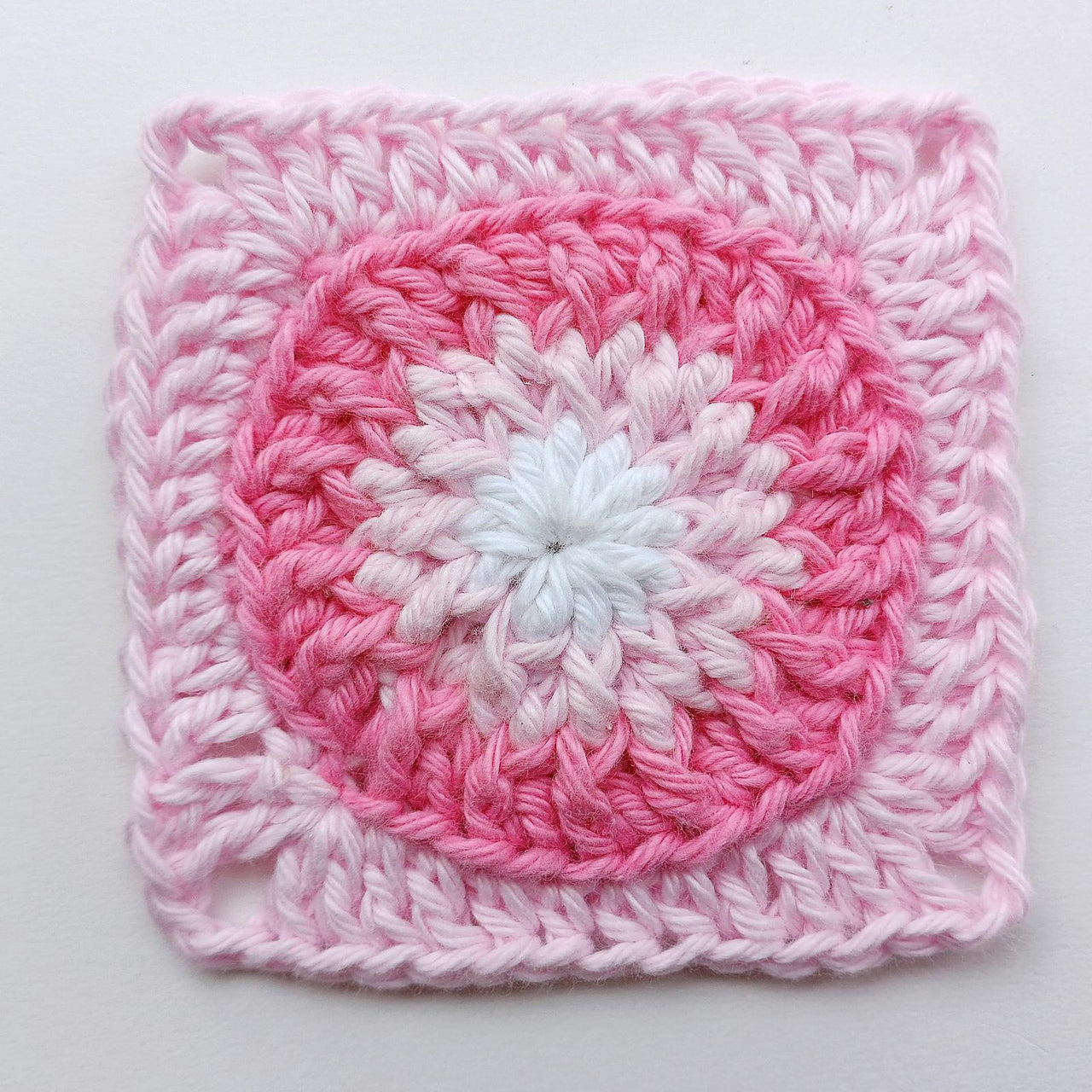 Pretty in pink textured granny square