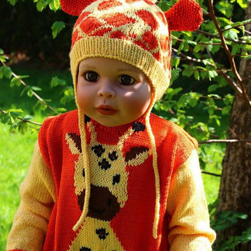 Giraffe Earflap Hat Knitting Pattern