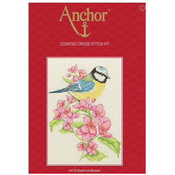 Anchor Bluetit and Blossom Starter Cross Stitch Kit - AK135