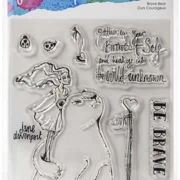 Spellbinders Jane Davenport Whimsical & Wild Collection Clear Stamps Set - Brave Bear