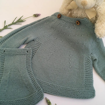 Droolworthy Detachable Bib Sweater in Debbie Bliss Baby Cashmerino BJ14