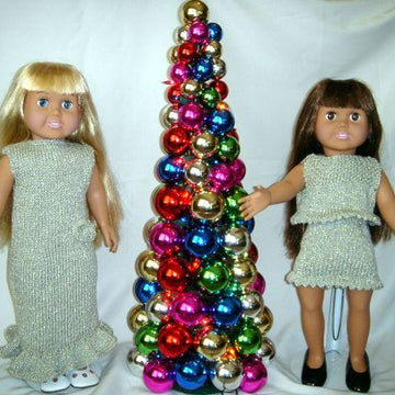 Sparkling Evening Gown Ensemble, Knitting Patterns fit American Girl and other 18-Inch Dolls
