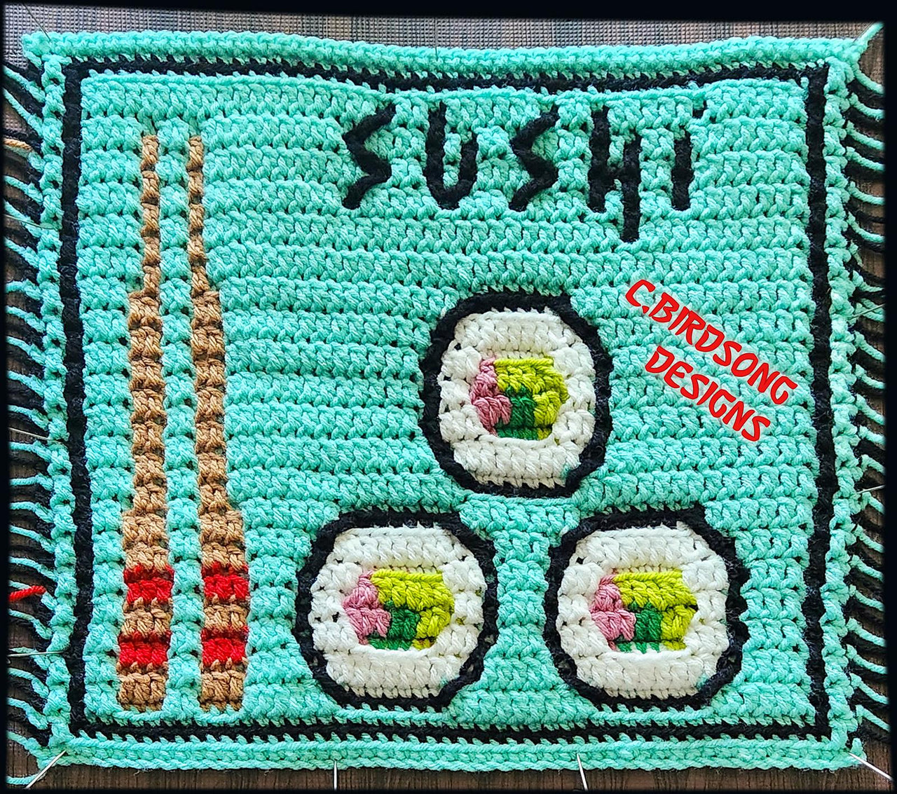 Sushi Vibes Overlay Mosaic Square