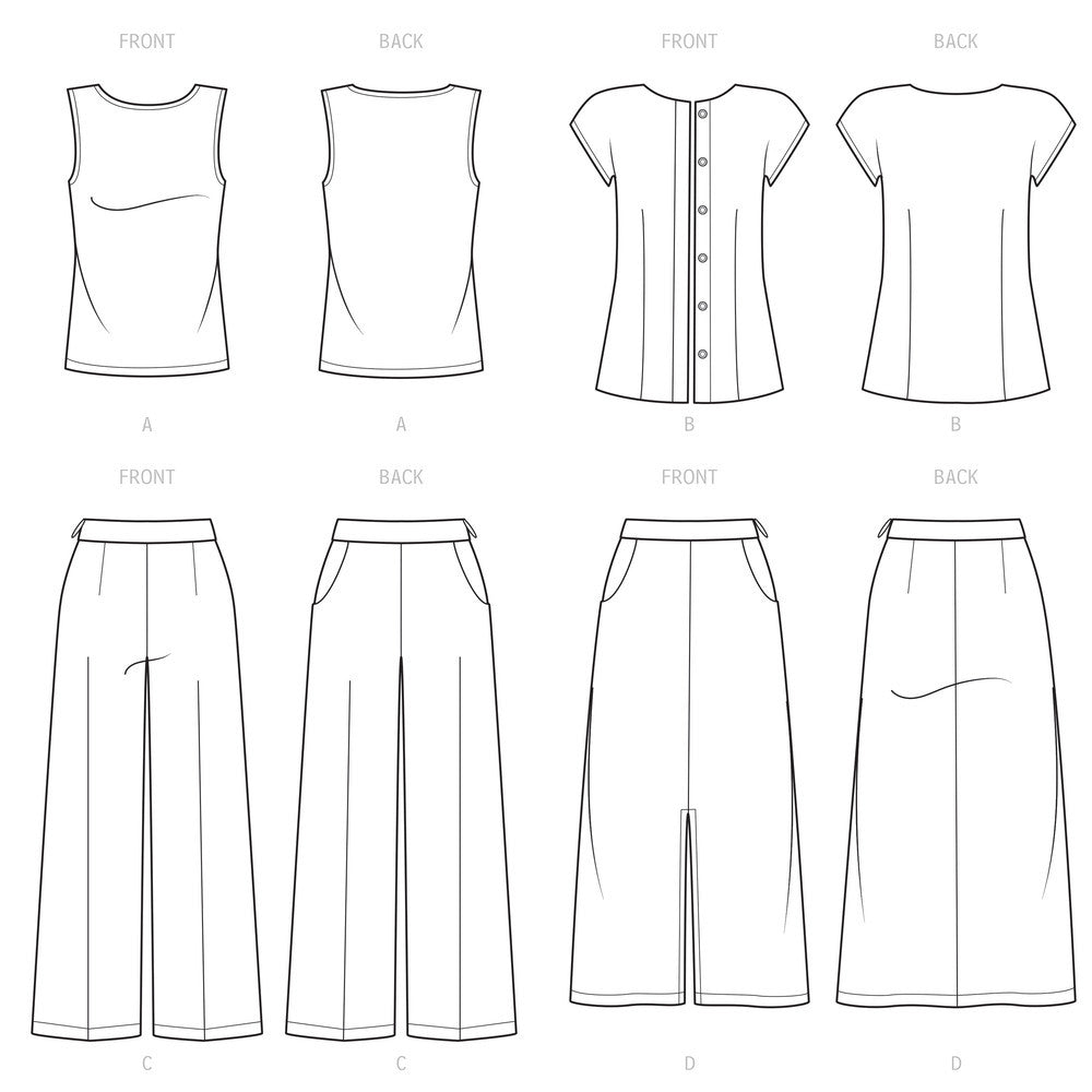 Simplicity Misses' Trousers and Tops S9479 - Sewing Pattern