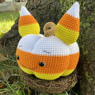 Candy Corn Pumpkin Cat