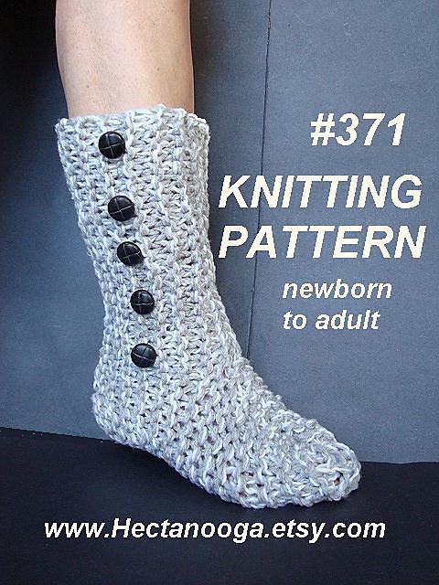 371, KNITTED WOOLY BOOT SLIPPERS, newborn to adult