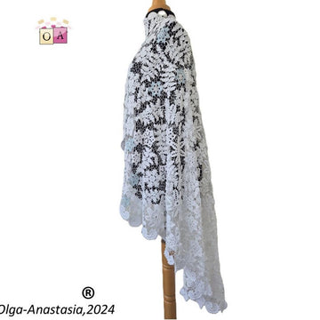 Lace wedding cape with scarf
