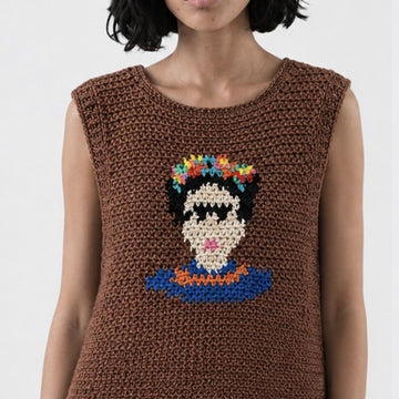 Frida Kahlo Crochet Tank Top
