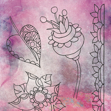 Studio Light Basic A6 Mixed Media Stamps - Floral