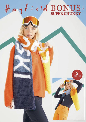 Scarves in Hayfield Bonus Super Chunky - 10621 - Downloadable PDF