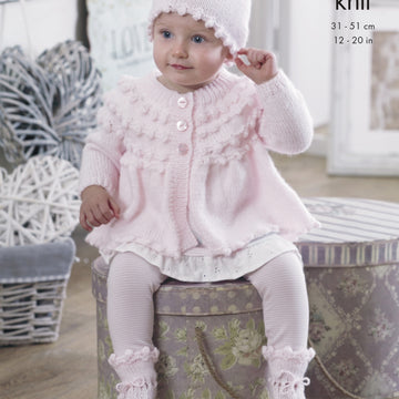 Jacket, Hat, Bonnet, Mittens, Bootees, Blanket in King Cole Comfort DK - 4945 - Downloadable PDF