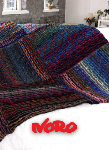 Blythe Blanket in Noro Silk Garden and Kureyon - Downloadable PDF