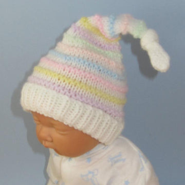 Baby Candy Stripe Topknot Pixie Hat