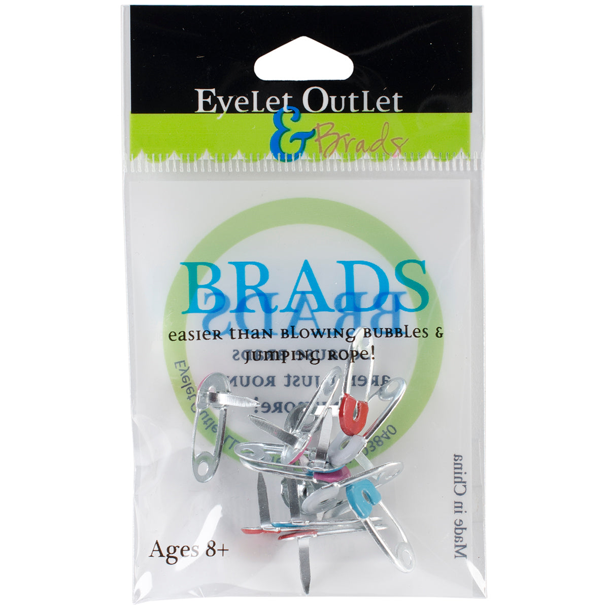 Eyelet Outlet Shape Brads 12/Pkg - Safety Pins