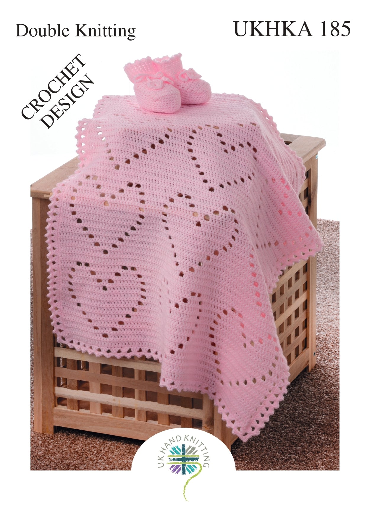 UKHKA 185 Crochet Heart Blanketand Bootees - UKHKA185pdf - Downloadable PDF