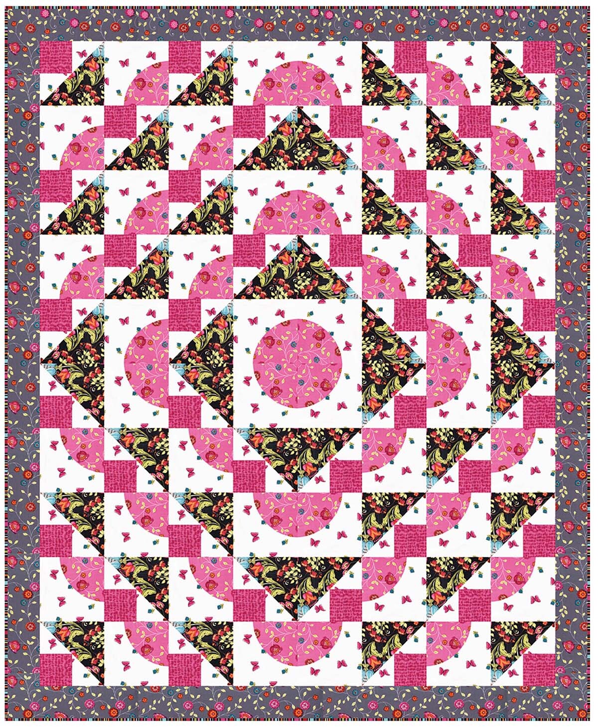 Michael Miller Fabrics How Does Your Garden Grow Quilt - Downloadable PDF