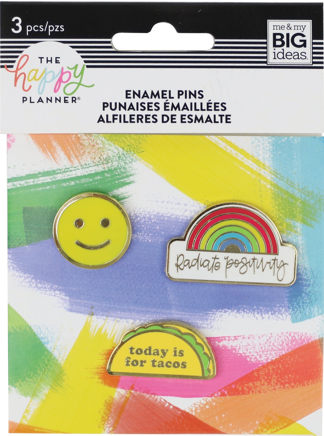 Happy Planner Enamel Pins 3/Pkg - Radiate Positivity