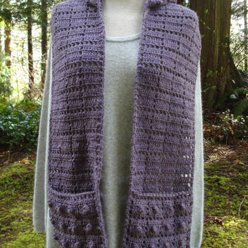 Popcorn Pocket Scarf with Hood - PA-315
