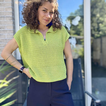 Oversized Polo T-Shirt Crochet Pattern | Digital Download | Sizes XS–5XL