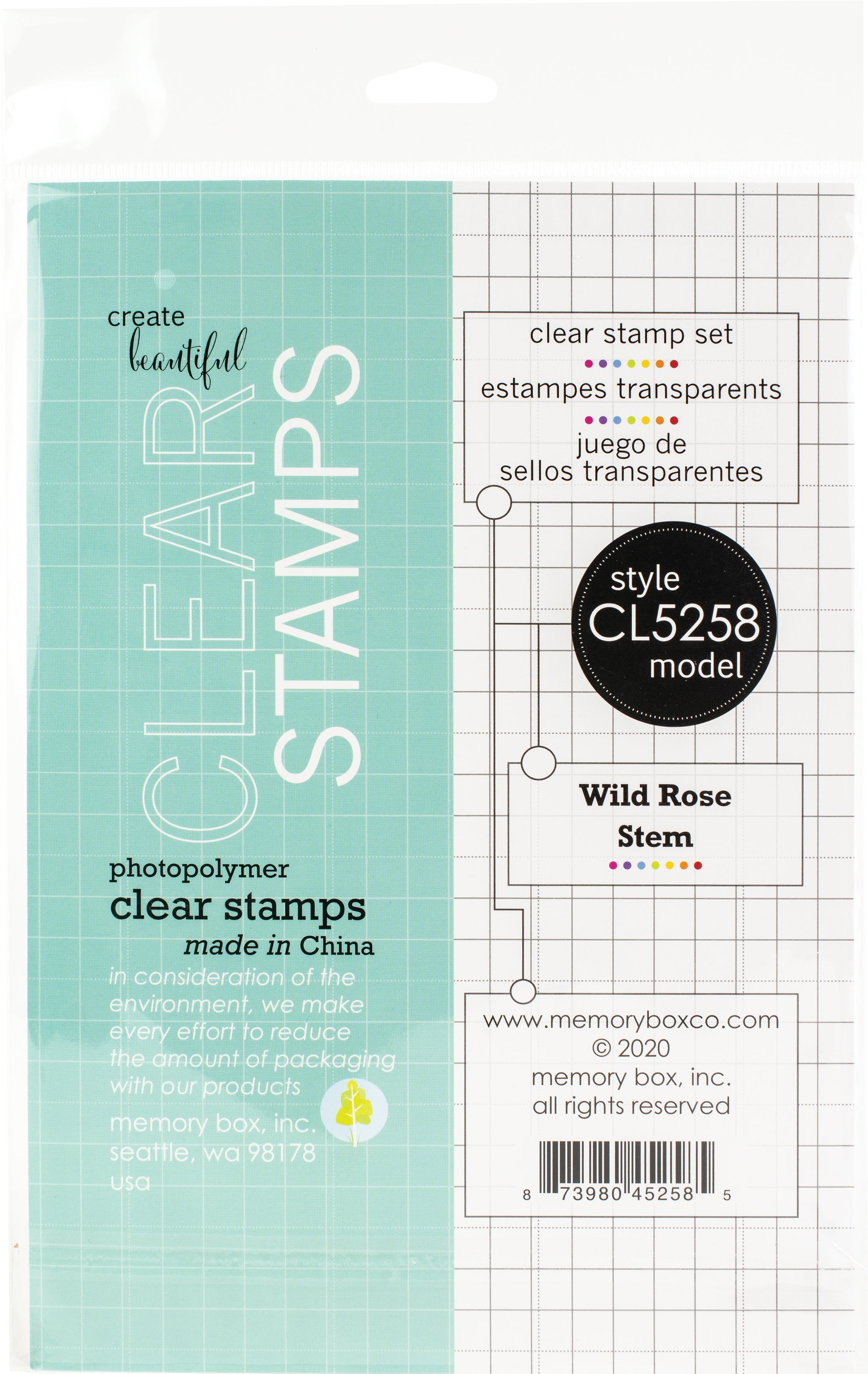 Memory Box Clear Stamps - Wild Rose Stem