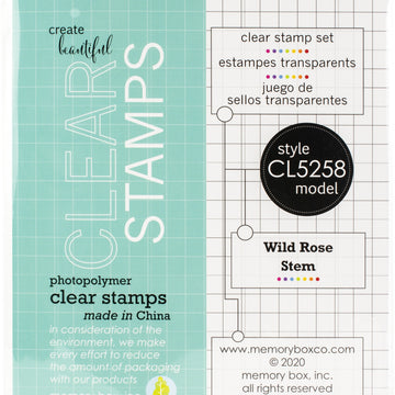 Memory Box Clear Stamps - Wild Rose Stem