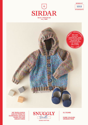 Babies Hooded Jacket in Sirdar Snuggly Doodle DK - 5353 - Leaflet