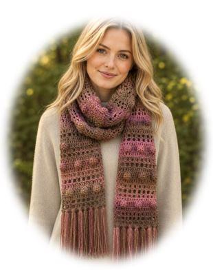 Popcorn Ladder Scarf - PA-329