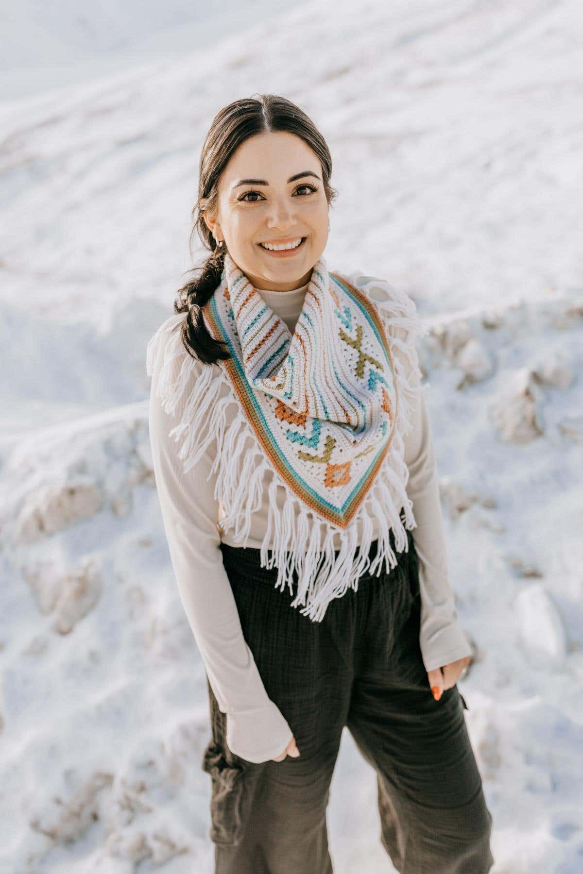 "Boho Chic" Mosaic Triangular Scarf