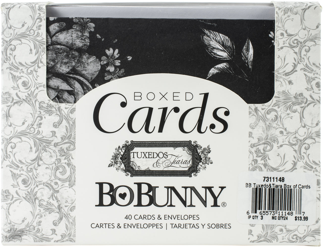 American Crafts BoBunny A2 Cards W/Envelopes (4.375"X5.75") 40/Box - Tuxedos & Tiaras