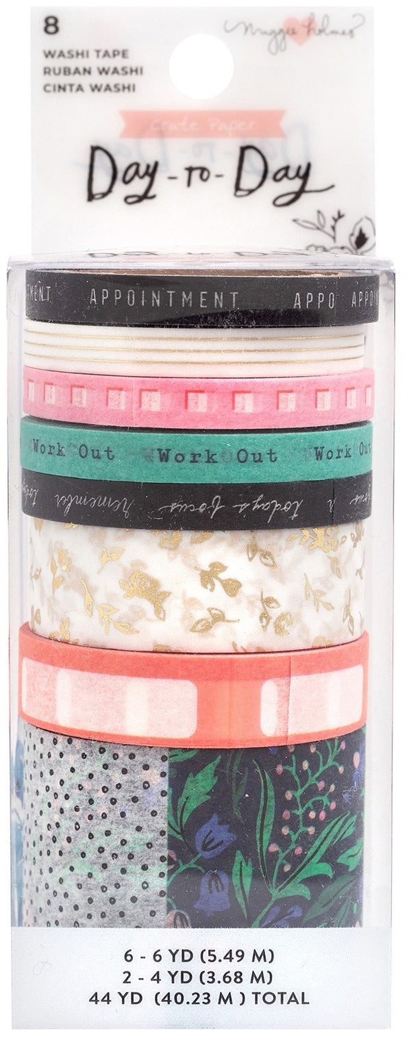 American Crafts Maggie Holmes Day-To-Day Planner Washi Tape 8/Pkg - Daily
